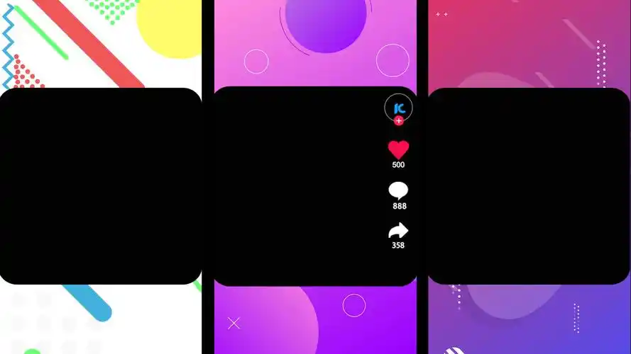 6组抖音短视频界面视频框pr模板视频特效素材-千库网