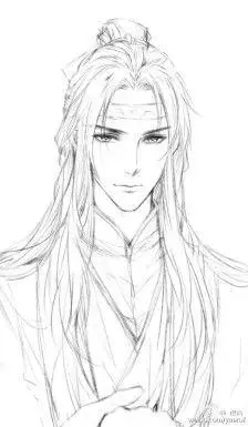 二次元简笔画古风男子