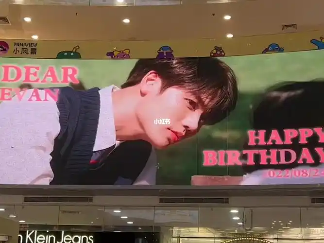林彦俊上海生日应援大屏打卡上