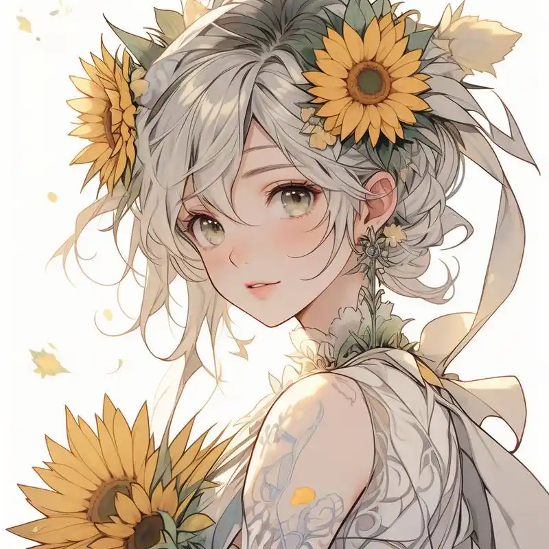 94唯美女生抱花头像94