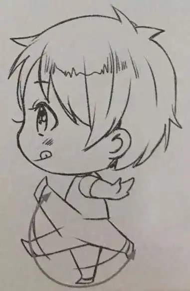 q版人物男生可爱简笔画