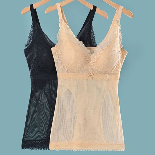 夏季超薄吊带打底背心女带胸垫一体式内搭免穿文胸美背塑身上衣