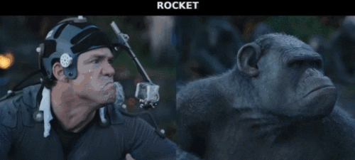 不仅是主演,其他扮演猩猩的演员,也都要经过系统的训练,来模仿猩猩的