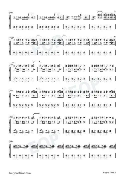 摩天动物园-邓紫棋双手简谱预览4