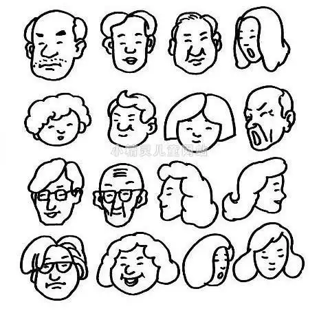 不同年龄人简笔画