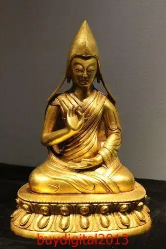 tibet bronze gold buddhism je tsongkhapa panchen