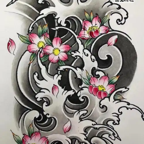 浪花手稿_纹身吧社区 - 纹身大咖