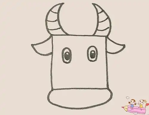 牛头简笔画步骤如下