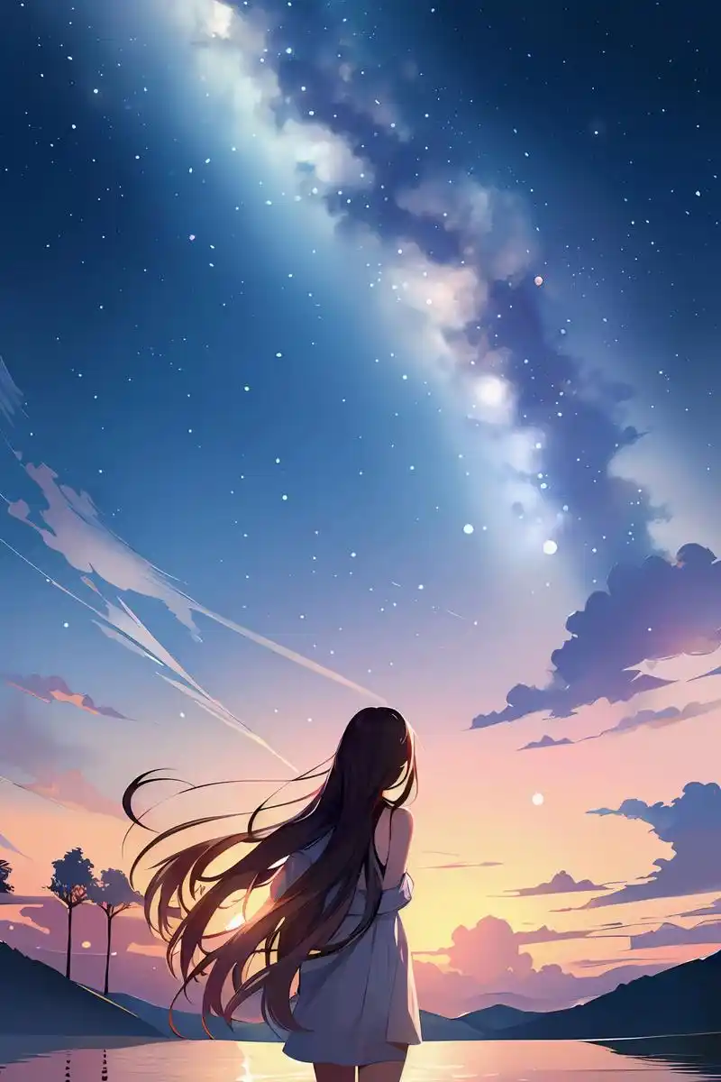 超梦幻的二次元星空插画,美到让人窒息!78在星光璀璨的夜晚, - 抖音