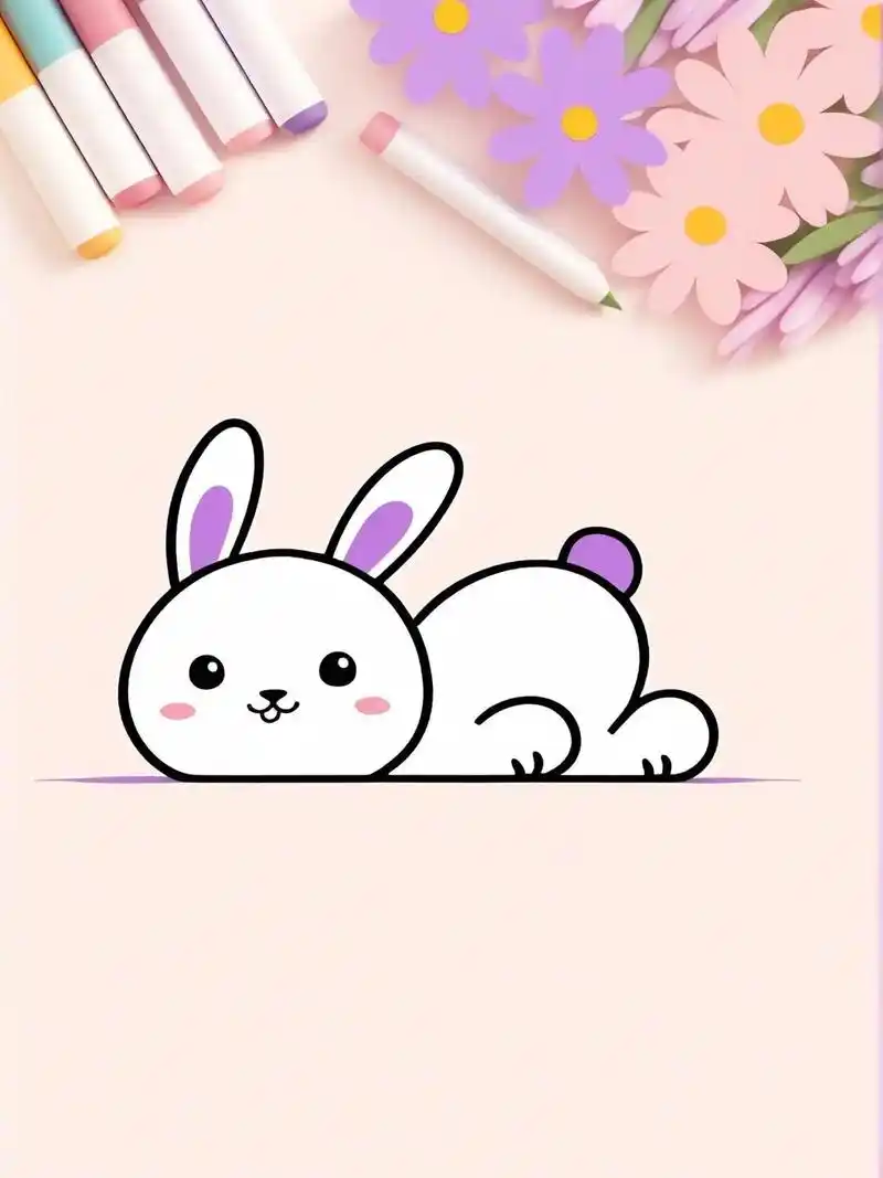 来画一个超可爱的小白兔吧!