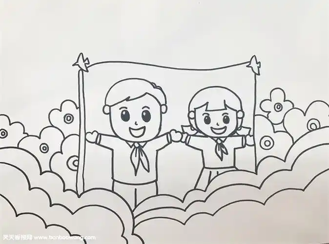 红领巾少先队员简笔画手抄报少先队员手抄报