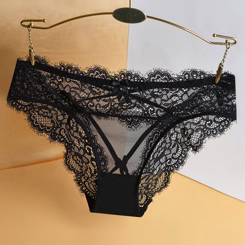 网红睫毛时尚时尚性性感蕾丝内裤女无无痕镂空女三角裤