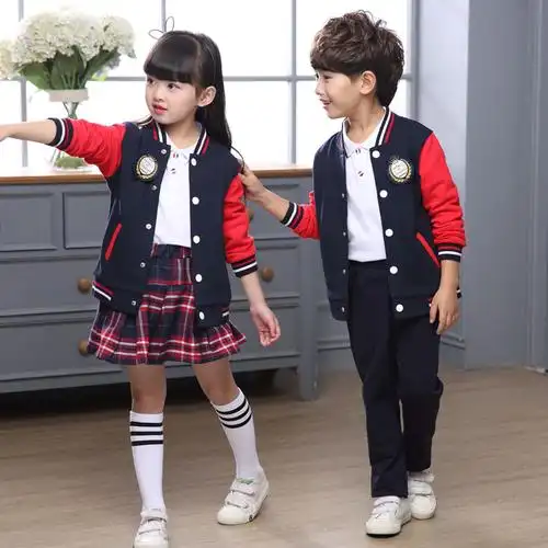 幼儿园2019秋冬冬装中小学生校服红色棒球运动儿童校服