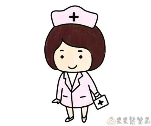 抗击肺炎的护士姐姐简笔画图片