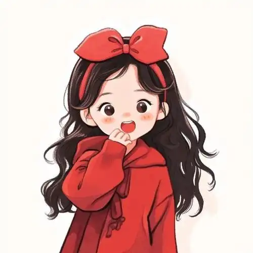 红色系女生头像