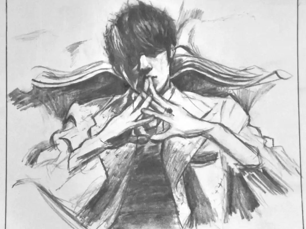 周杰伦叶惠美封面素描画.#手绘 #铅笔稿 #日常瞎画