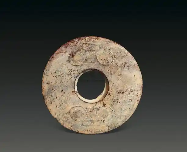 0428良渚文化良渚浅浮雕阴刻兽面纹玉璧