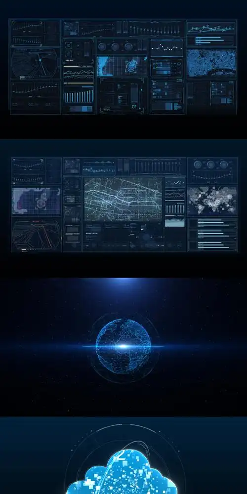 科技感hud星球智慧云