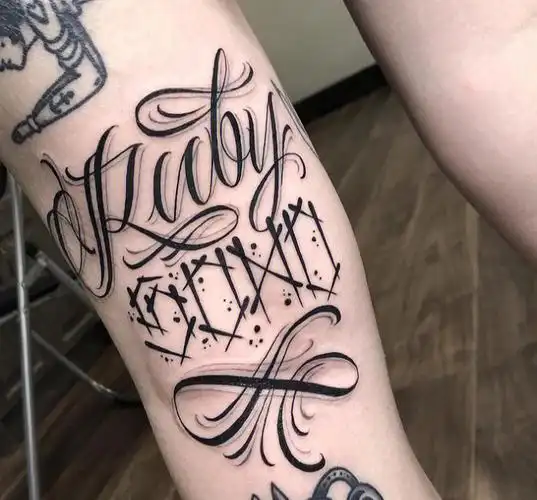 花体字纹身  #纹身  #英文花体字  #上海刺青穿孔师金子