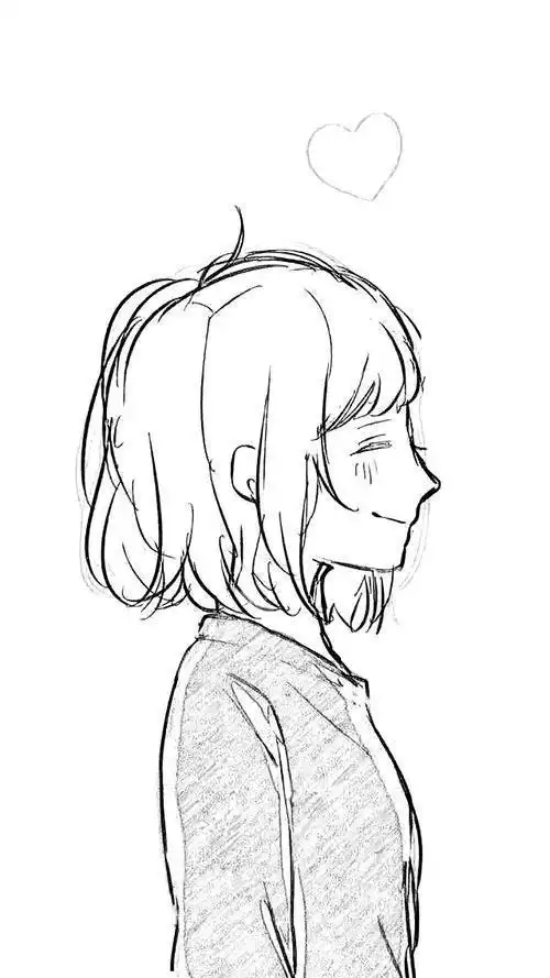 男女孩侧身简笔画