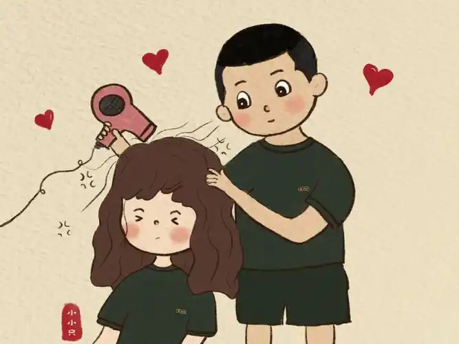 军恋男朋友的宠爱之吹头发