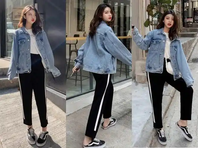 牛仔外套是宽松舒适版型的设计,所以大部分女生都可以驾驭的,浅蓝色看