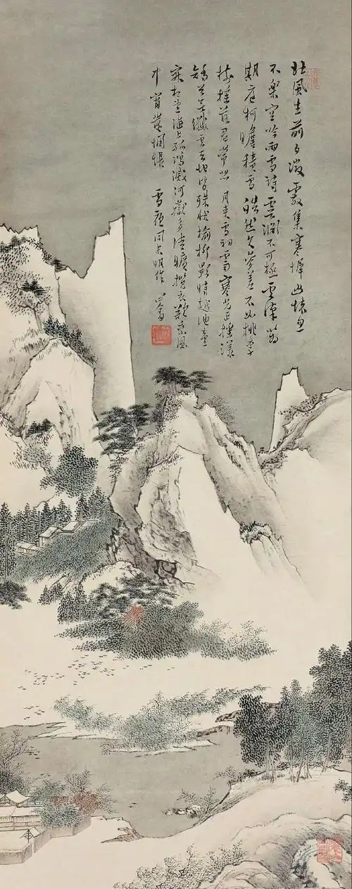 古今名家《雪景寒林图》欣赏