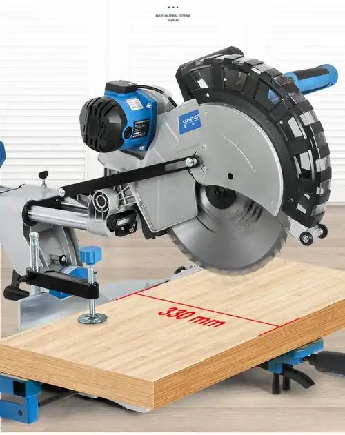 博达12寸双斜拉杆斜切锯界铝机锯铝机大功率木工铝合金切割机激光