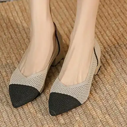 女平底鞋飞织透气一脚蹬浅口女鞋鞋女单鞋黑色灰色休闲女鞋