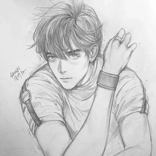 手绘图片卡通人物黑白(清新脱俗的黑白铅笔画漫画人物)