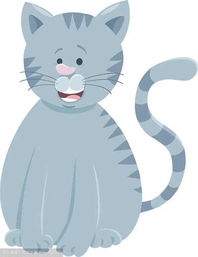 有趣的灰色猫卡通动物人物