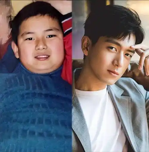 现在的"现男友"李现,曾经也很胖,从小管不住嘴,小胖子一个,现在瘦下来