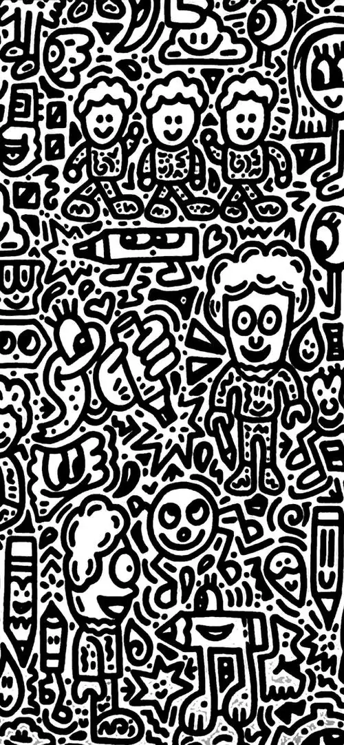 一位现代艺术家的插画杂乱中却暗藏着有序