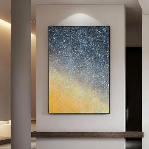 大芬村手绘星空油画挂画成品入户玄关玄幻装饰画油画