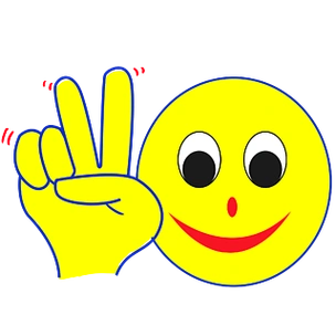 笑脸比耶卡通手绘表情头像