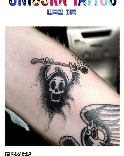 骷髅纹身图片_手臂纹身图案