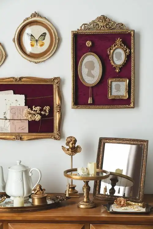 retro复古雕花挂框欧式卧室古典墙上装饰壁挂壁饰