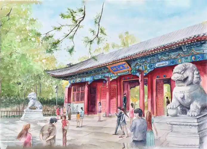 北京水彩风景建筑