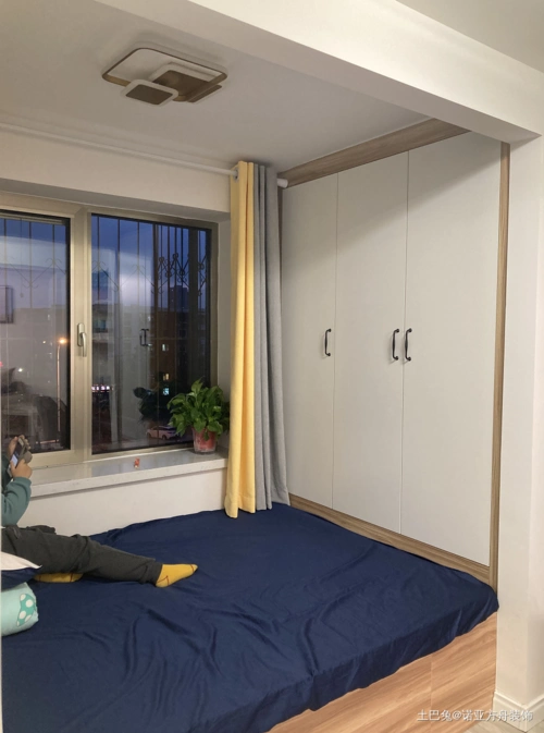 80平米北欧风格两室改三室卧室现代简约卧室设计图片赏析