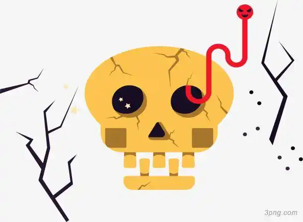 万圣节恐怖的骷髅png素材透明免抠图片-节日元素