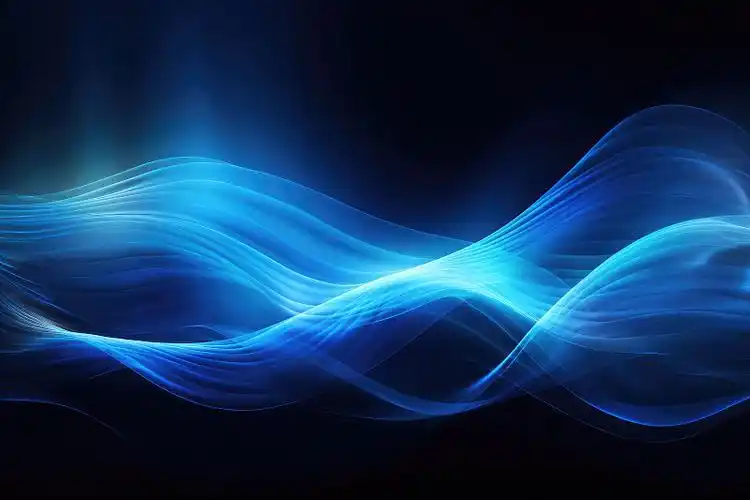 【ai数字艺术】黑色背景下的蓝色光线图片下载