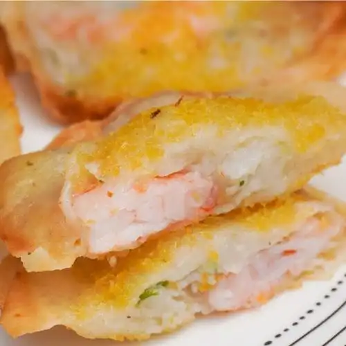 高善月亮虾饼250g10个鲜脆虾仁饼冷冻半成品特色油炸小吃点心食品