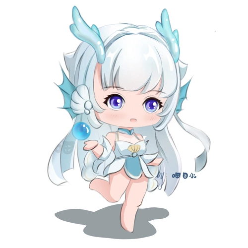 【同人绘画】游龙清影,q版小西施.