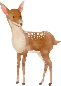 手绘梅花鹿动物免抠素材