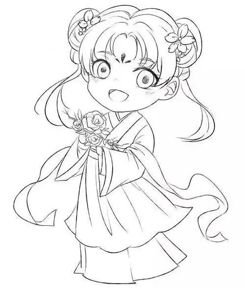 小仙女古风简笔画