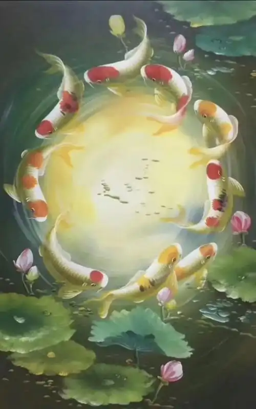 九鱼聚财吉祥图 愿所有的厄运转好运(2)