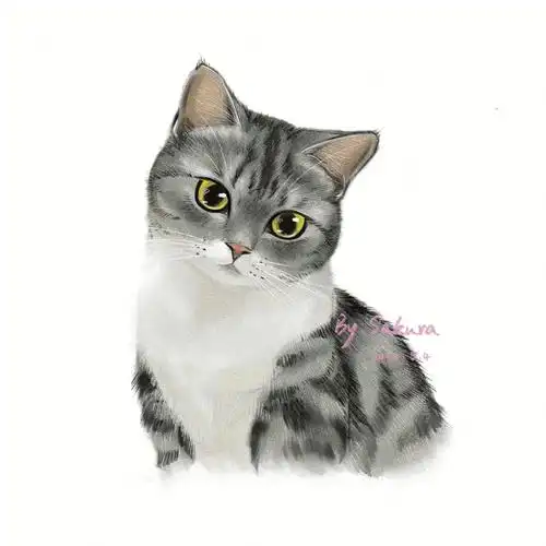 手绘小猫咪教程| 美短(有过程图)