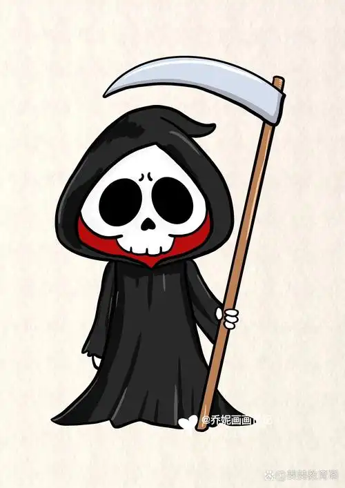 简笔画12/100天|q版鬼怪|斗篷骷髅