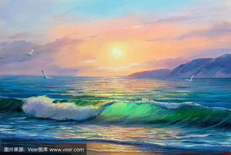海景画.海浪.
