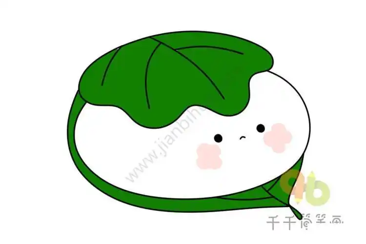 糍粑团子简笔画步骤图q版简笔画简单可爱小团子萌团子简笔画大全团子